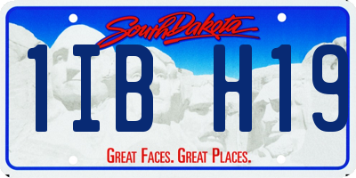 SD license plate 1IBH19