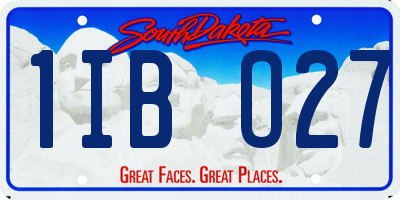 SD license plate 1IBO27