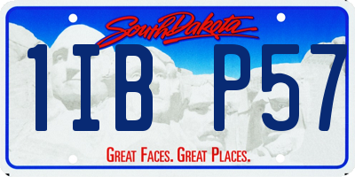 SD license plate 1IBP57