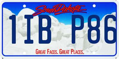 SD license plate 1IBP86