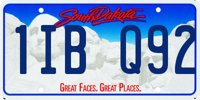SD license plate 1IBQ92