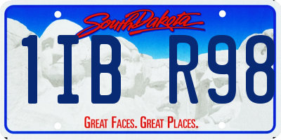 SD license plate 1IBR98