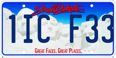 SD license plate 1ICF33