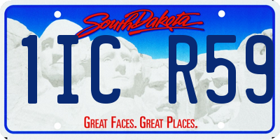 SD license plate 1ICR59