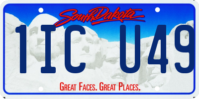 SD license plate 1ICU49