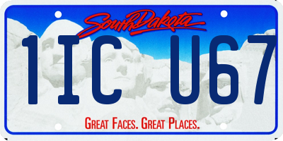 SD license plate 1ICU67