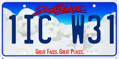 SD license plate 1ICW31
