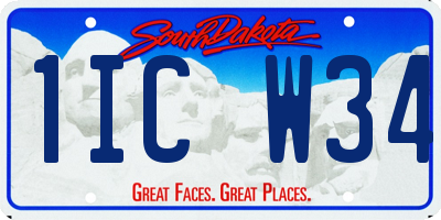 SD license plate 1ICW34