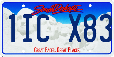 SD license plate 1ICX83