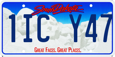 SD license plate 1ICY47