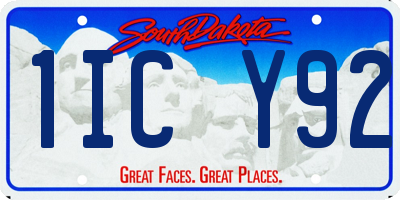 SD license plate 1ICY92