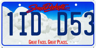 SD license plate 1IDD53