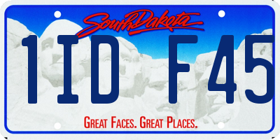 SD license plate 1IDF45