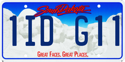 SD license plate 1IDG11