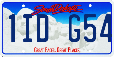 SD license plate 1IDG54