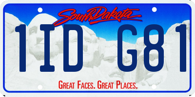 SD license plate 1IDG81