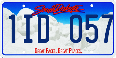 SD license plate 1IDO57