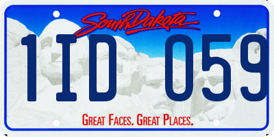 SD license plate 1IDO59