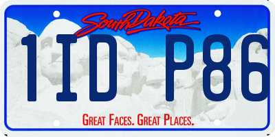 SD license plate 1IDP86
