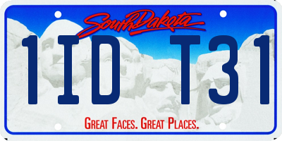 SD license plate 1IDT31