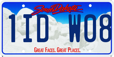 SD license plate 1IDW08