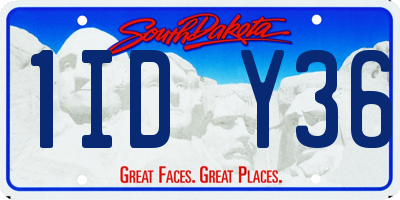 SD license plate 1IDY36