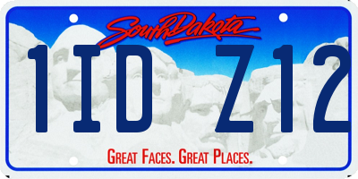 SD license plate 1IDZ12