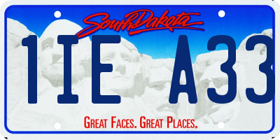 SD license plate 1IEA33