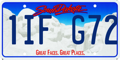 SD license plate 1IFG72