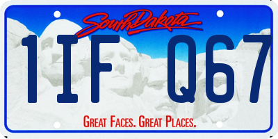 SD license plate 1IFQ67