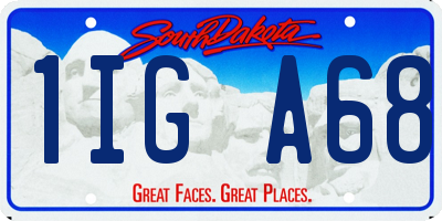 SD license plate 1IGA68