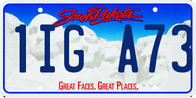 SD license plate 1IGA73
