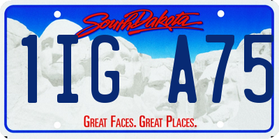SD license plate 1IGA75