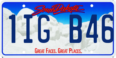 SD license plate 1IGB46