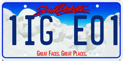 SD license plate 1IGE01