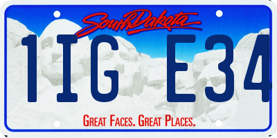 SD license plate 1IGE34