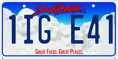 SD license plate 1IGE41