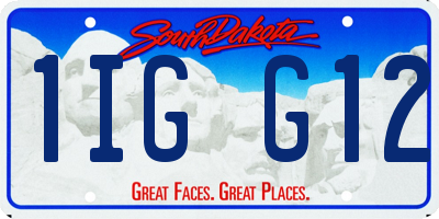 SD license plate 1IGG12
