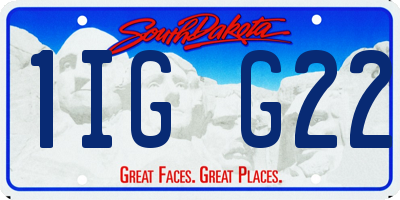 SD license plate 1IGG22
