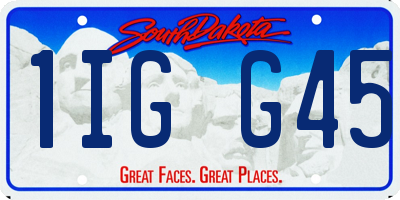 SD license plate 1IGG45