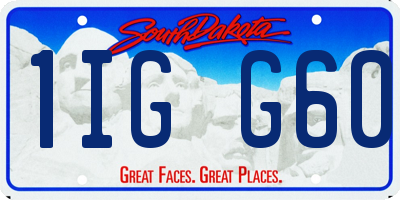 SD license plate 1IGG60