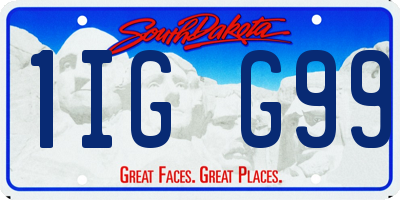 SD license plate 1IGG99
