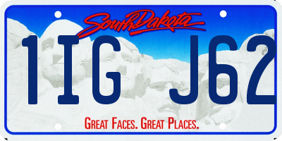 SD license plate 1IGJ62