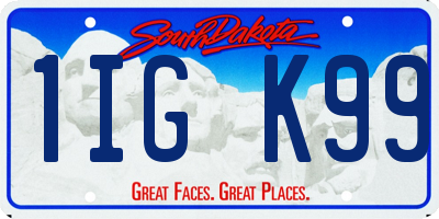 SD license plate 1IGK99
