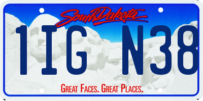 SD license plate 1IGN38