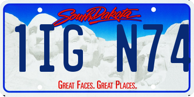 SD license plate 1IGN74