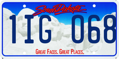 SD license plate 1IGO68