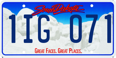 SD license plate 1IGO71