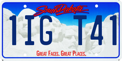 SD license plate 1IGT41