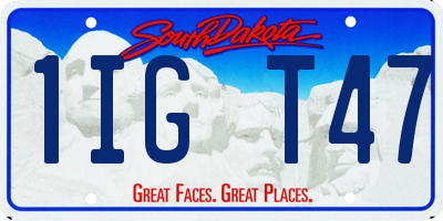 SD license plate 1IGT47